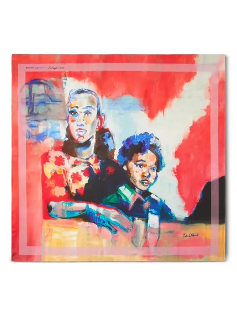 Stuart Weitzman x KidSuper artwork silk scarf
