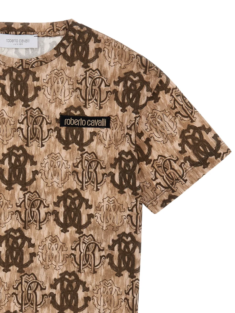 Roberto Cavalli Logo-print T-shirt In Brown