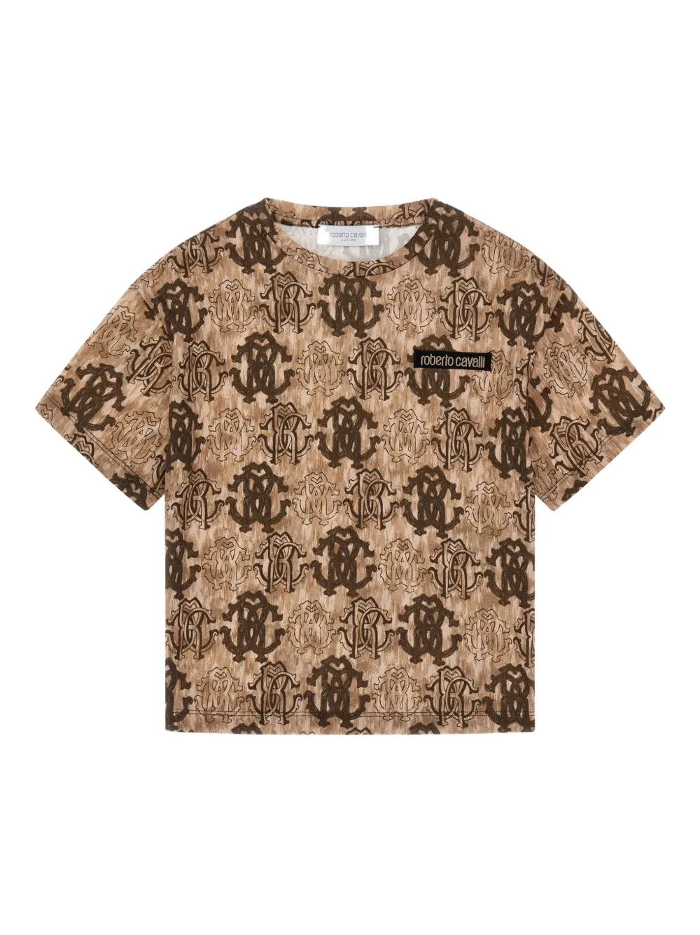 Roberto Cavalli Logo-print T-shirt In Brown