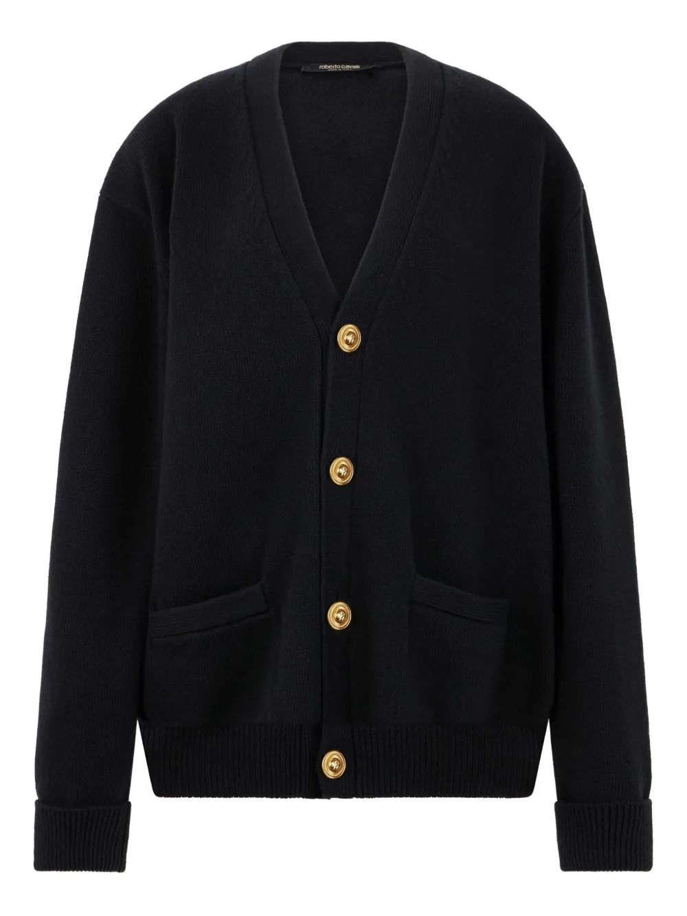 Roberto Cavalli gold button cardigan | Black | Image 1