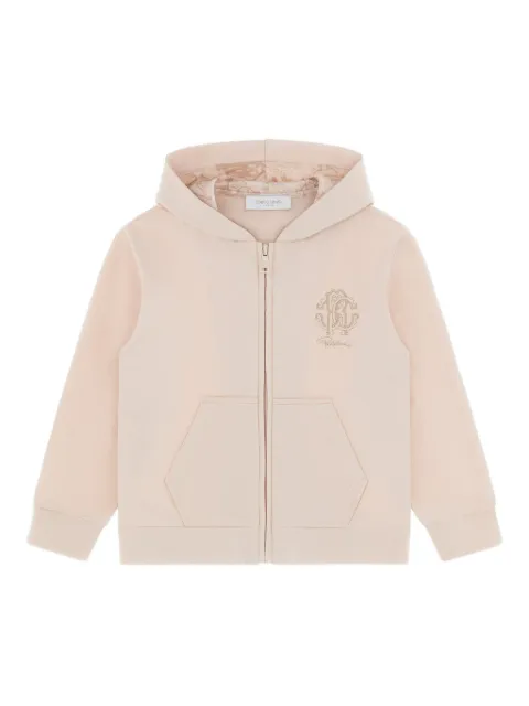 Roberto Cavalli sudadera con logo y cierre