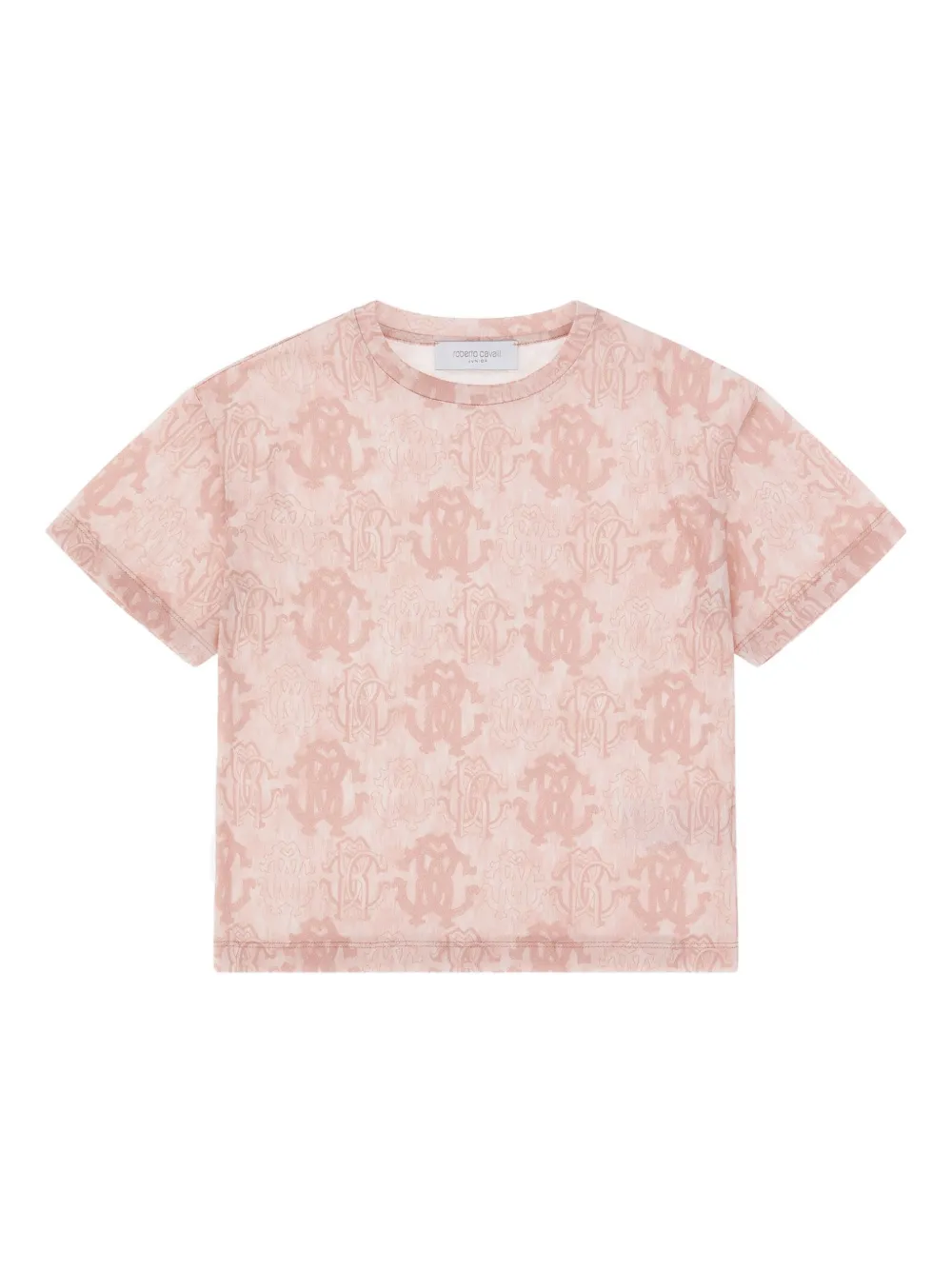 Roberto Cavalli T-shirt met monogram-logo Roze