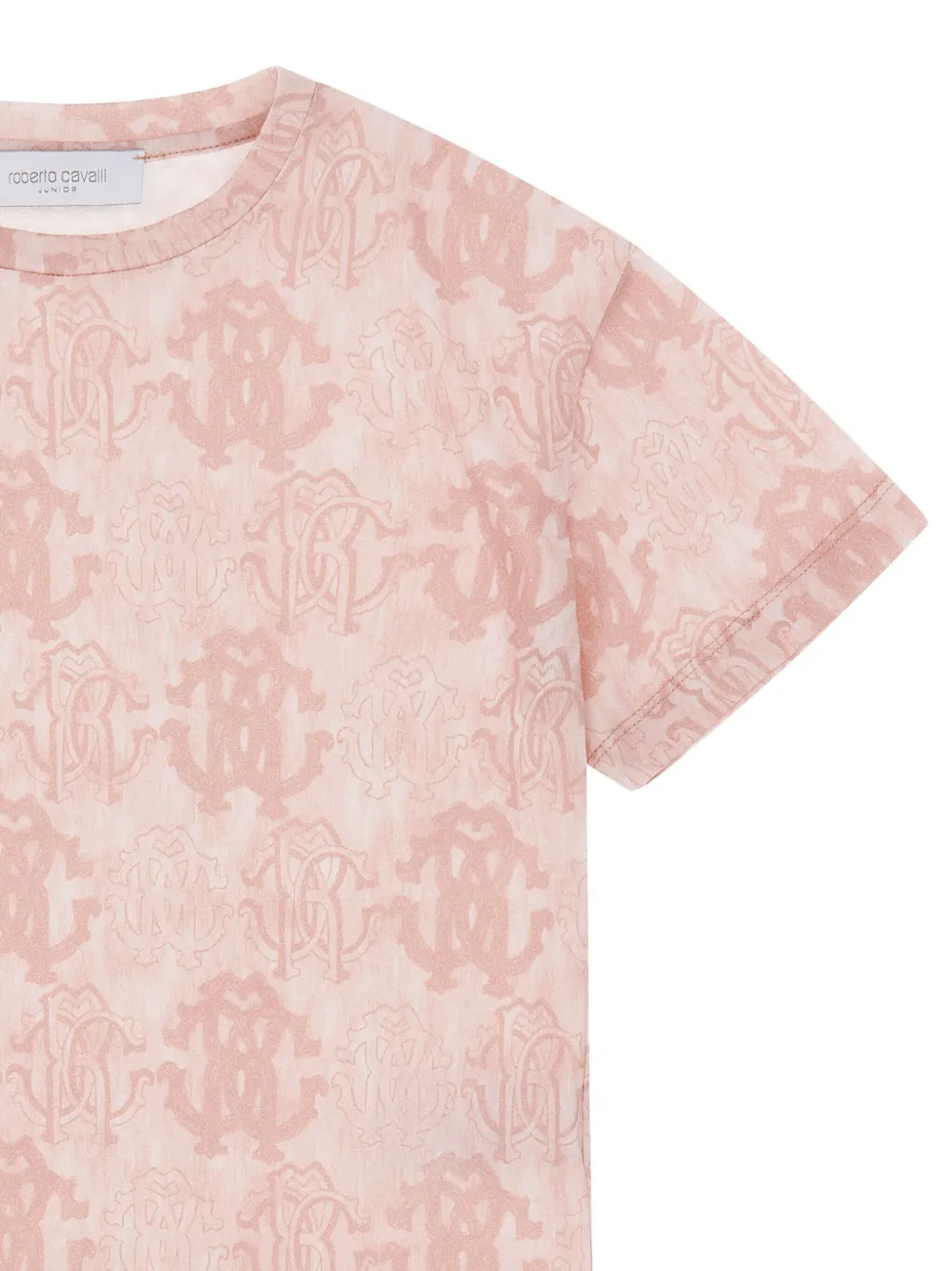Roberto Cavalli T-shirt met monogram-logo Roze