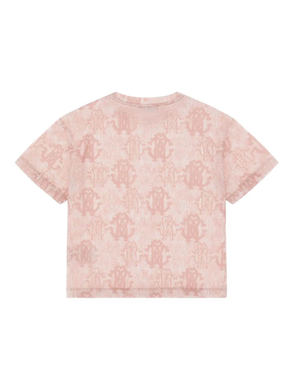 Roberto Cavalli T-shirt met monogram-logo Roze