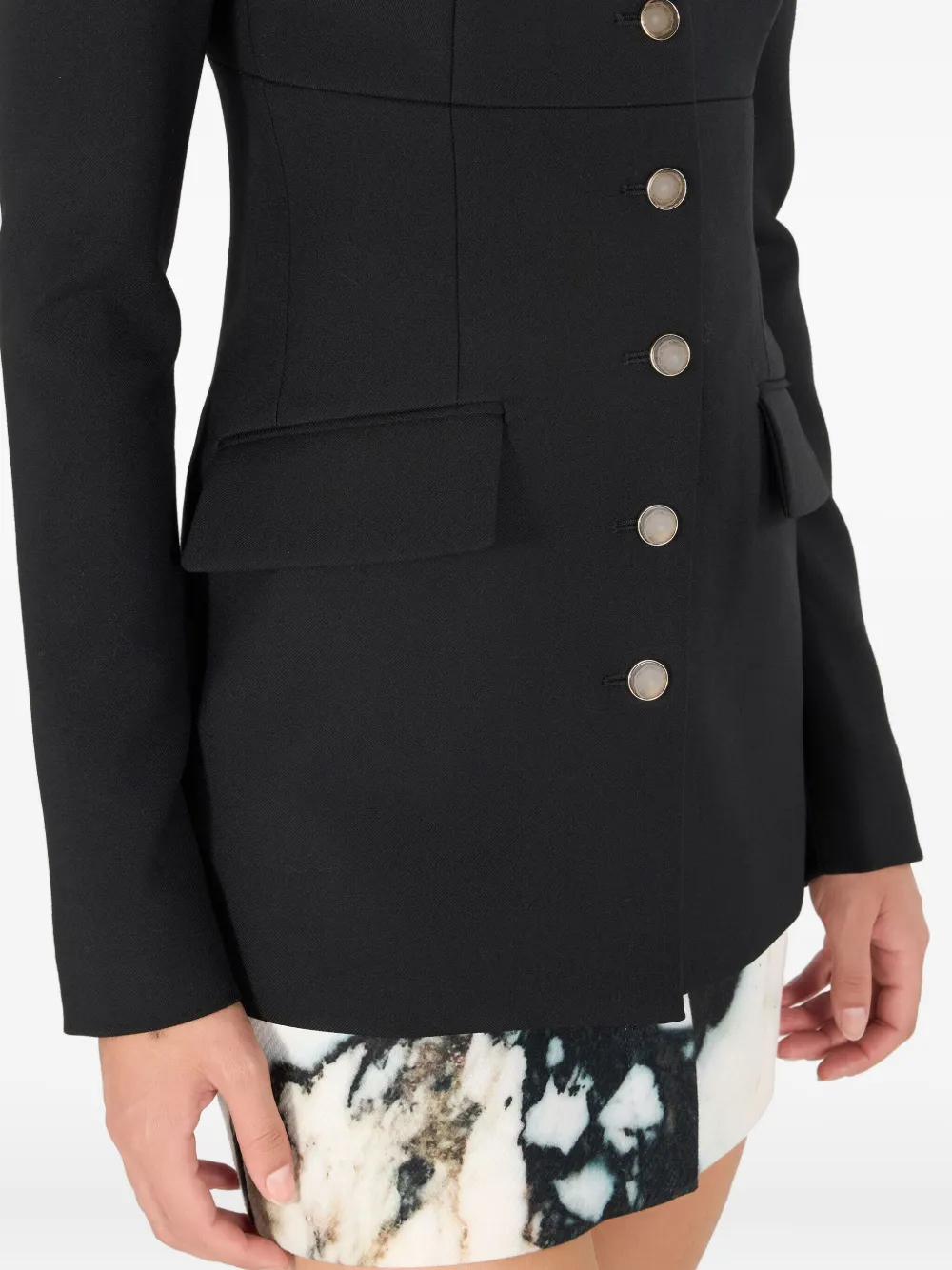 Roberto Cavalli Button Equestrian-style Blazer In Black