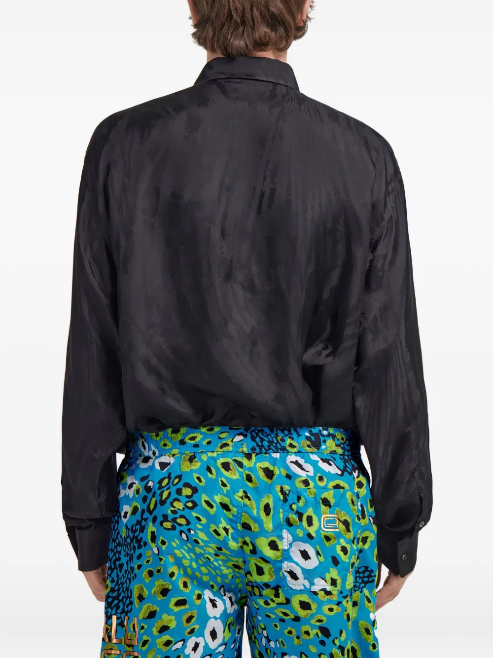 Roberto Cavalli Overhemd met monogramprint Zwart