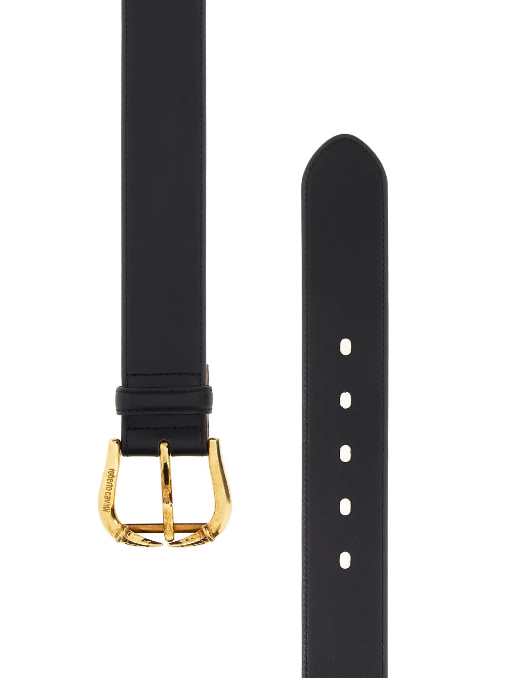 Roberto Cavalli buckle leather belt - Zwart