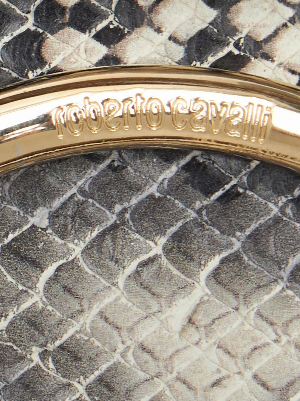 Roberto Cavalli Riem met slangenleer-effect - Zwart