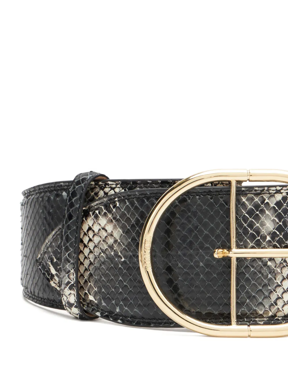 Roberto Cavalli Riem met slangenleer-effect Zwart
