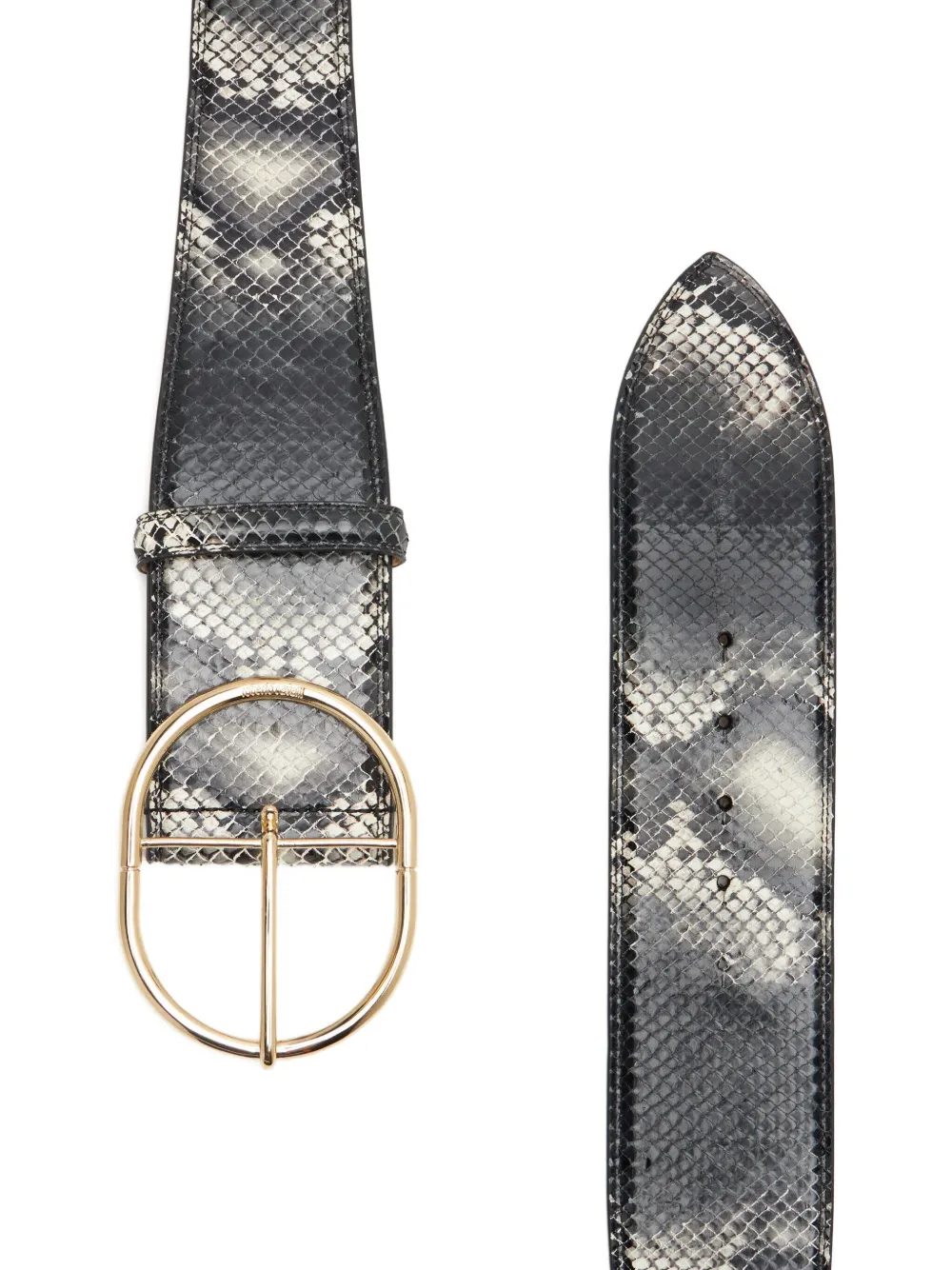 Roberto Cavalli Riem met slangenleer-effect Zwart