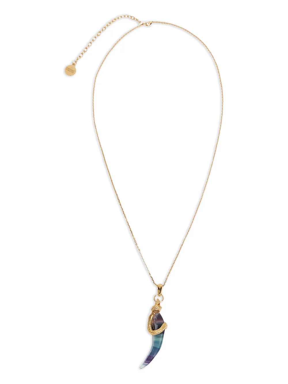 Roberto Cavalli Stone-pendant Necklace In Gold