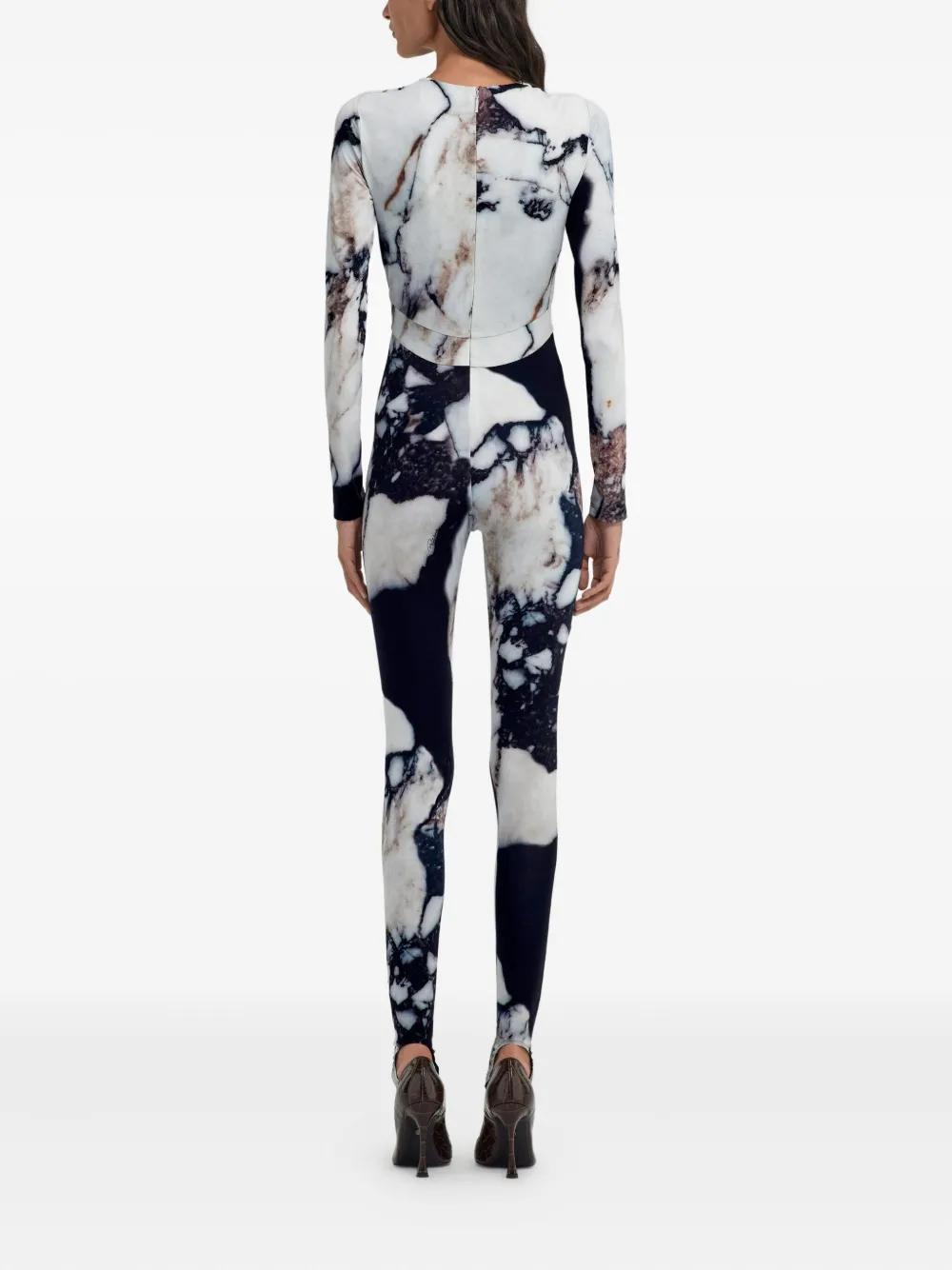 Roberto Cavalli Jumpsuit met marmerprint Wit