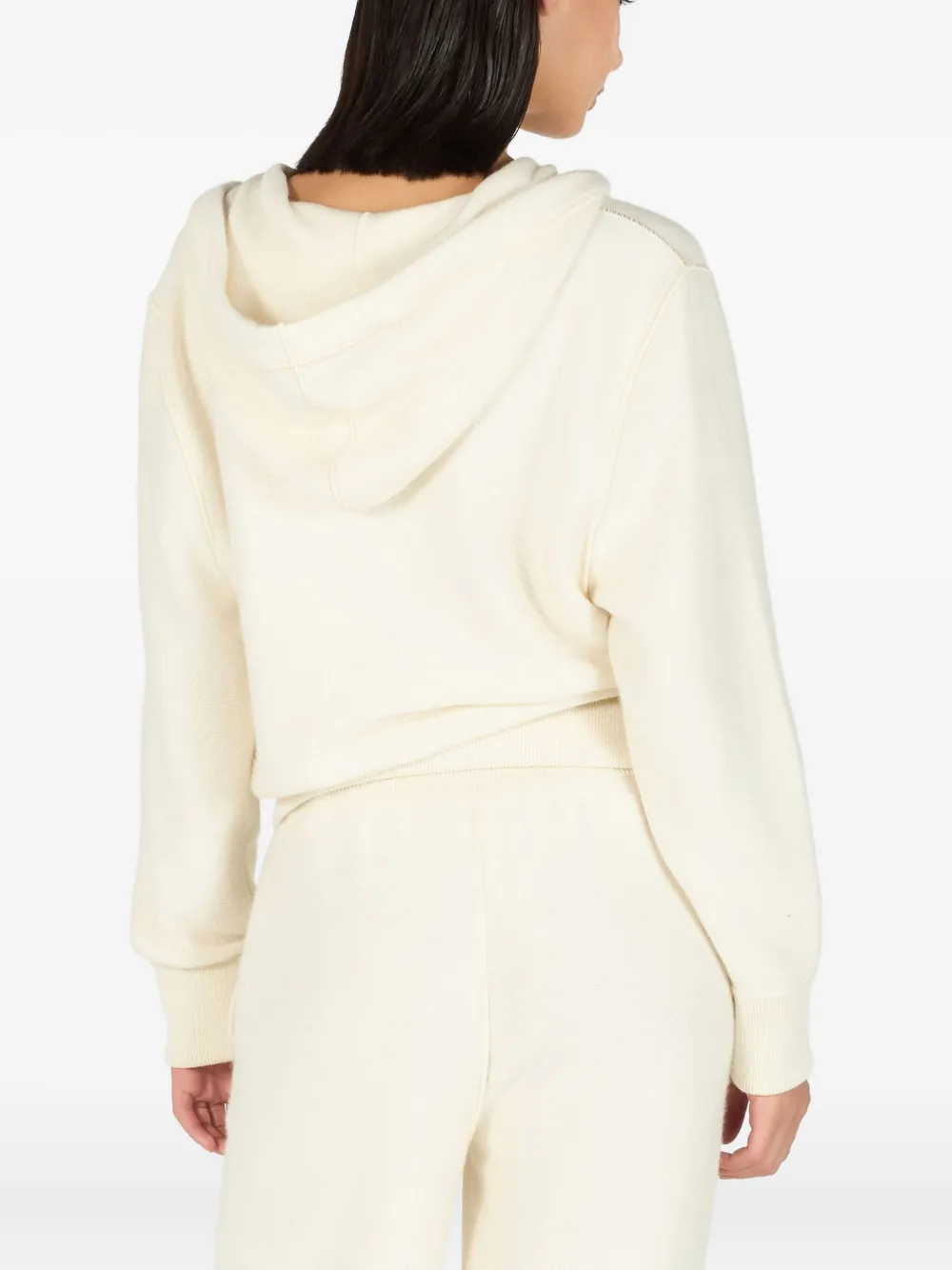Roberto Cavalli Zip-up Hooded Sweatshirt In Neutral