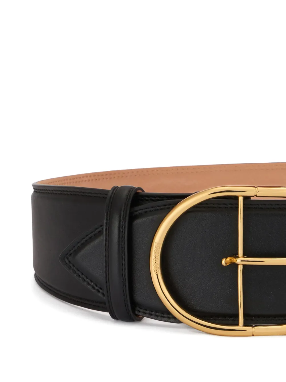 Roberto Cavalli Leather Belt In Black