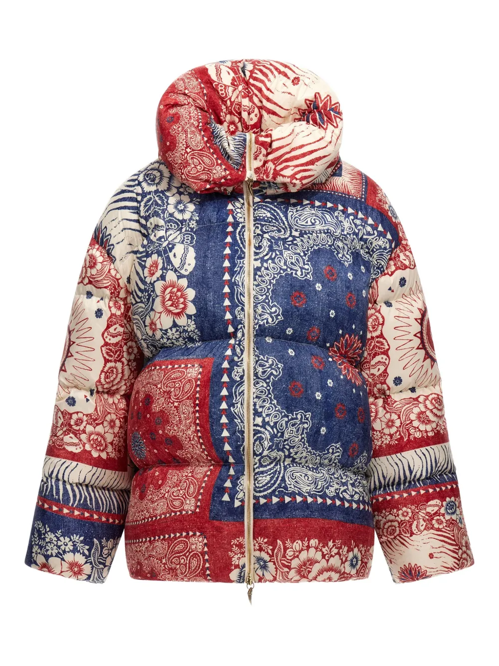 Roberto Cavalli bandana-print puffer jacket | Blue | Image 1