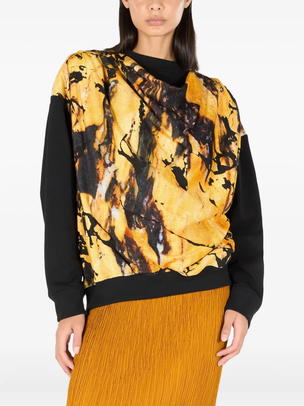 Roberto Cavalli Marble-print Sweatshirt In Multi