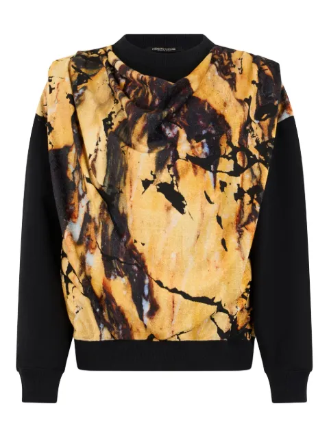 Roberto Cavalli sudadera con estampado jaspeado 