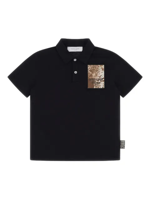 Roberto Cavalli playera tipo polo con parche del logo