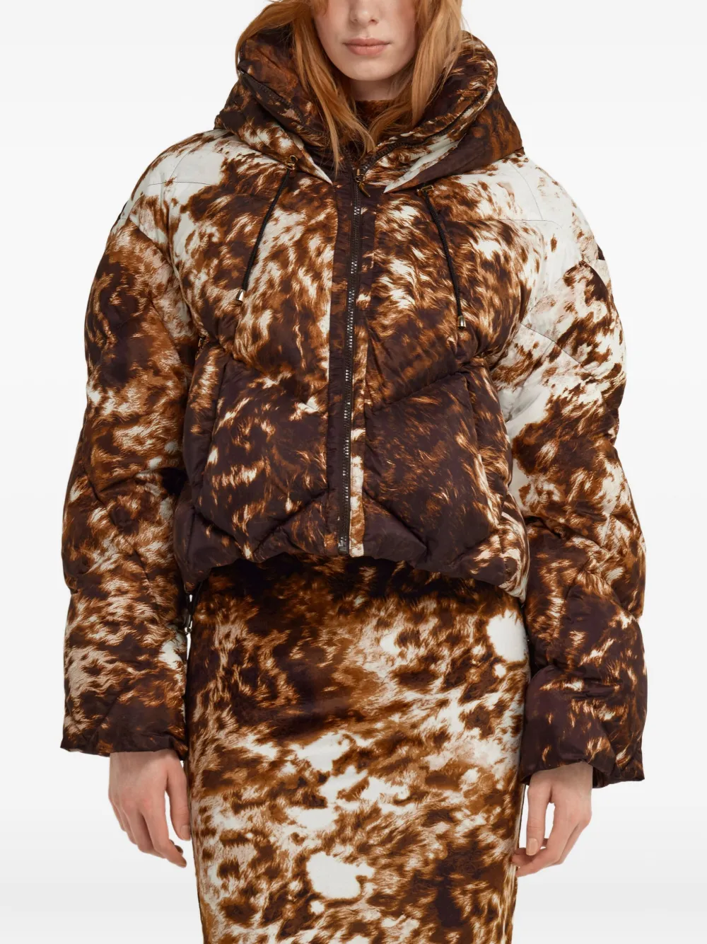 Roberto Cavalli Donsjack met appalosaprint Bruin