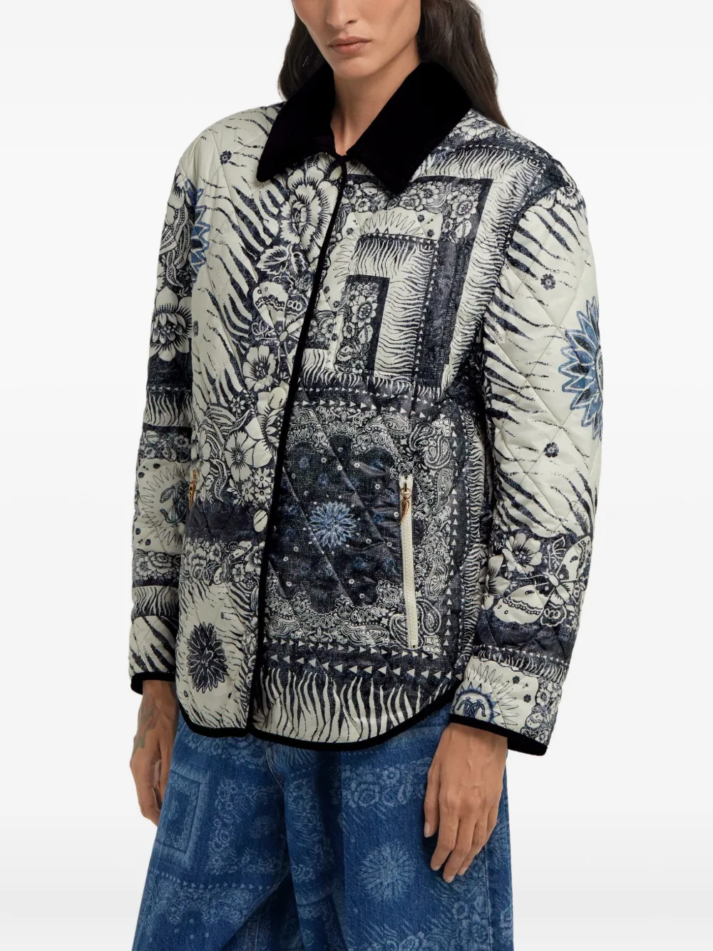 Roberto Cavalli Jack met bandanaprint Blauw