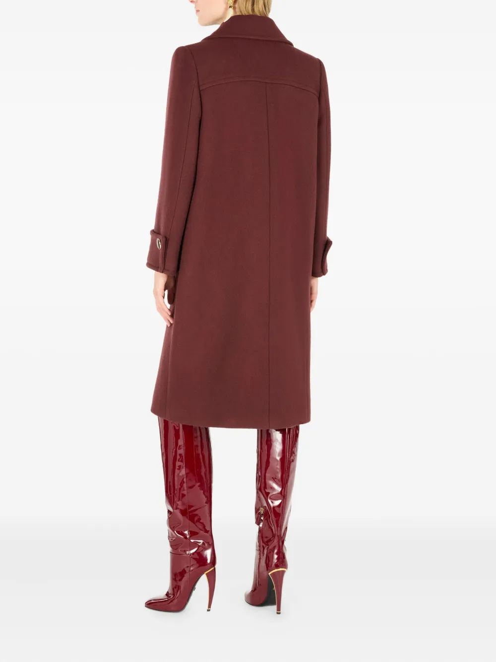 Roberto Cavalli Wollen jas met dubbele rij knopen Paars