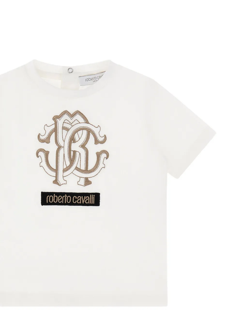 Roberto Cavalli T-shirt met geborduurd logo Wit