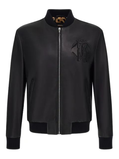Roberto Cavalli embossed leather jacket