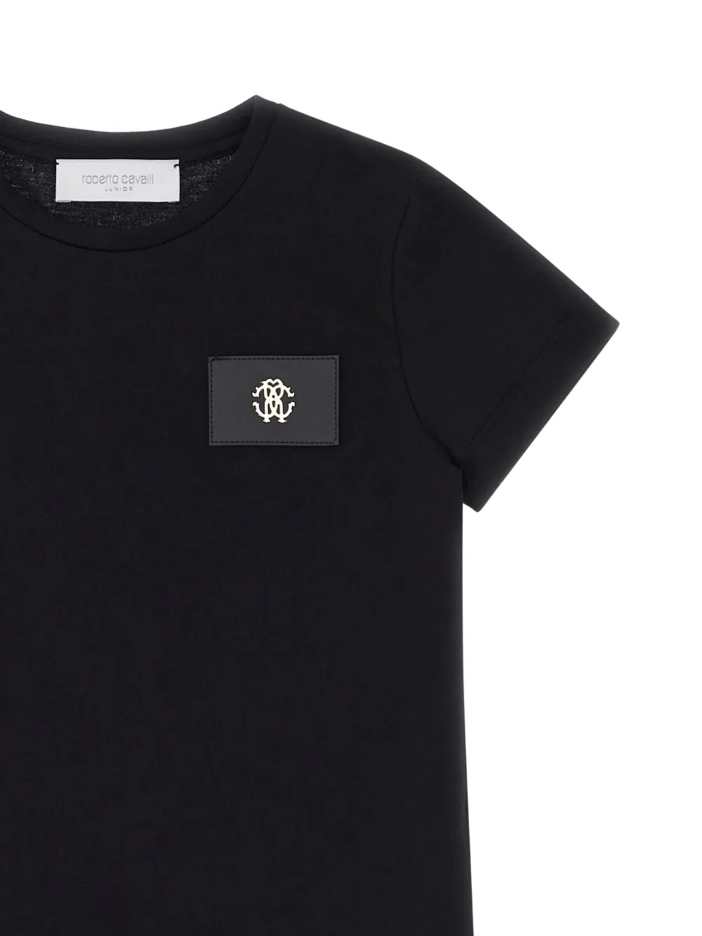Roberto Cavalli T-shirt met logopatch Zwart