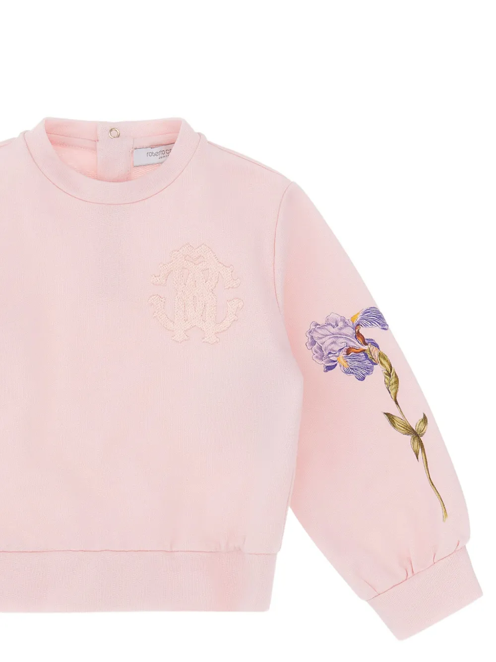 Roberto Cavalli Floral-print Sweatshirt In Pink