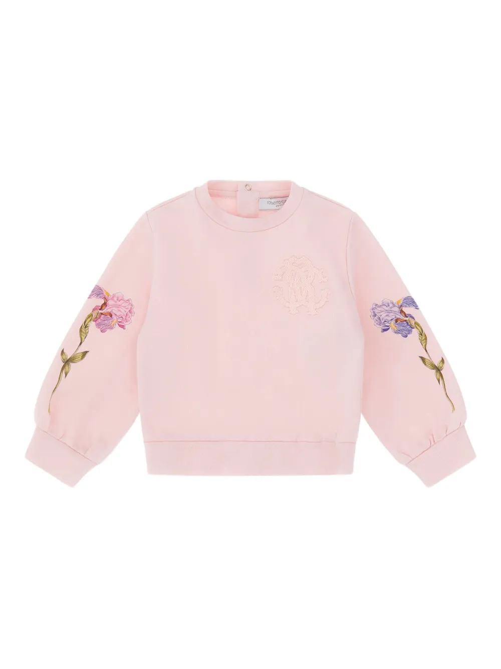 Roberto Cavalli Floral-print Sweatshirt In Pink