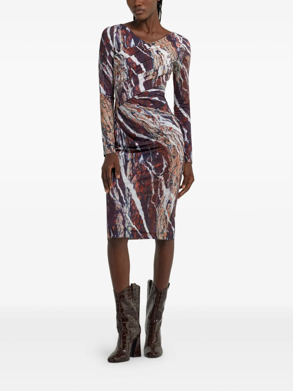 Roberto Cavalli Jurk met marmerprint - Paars