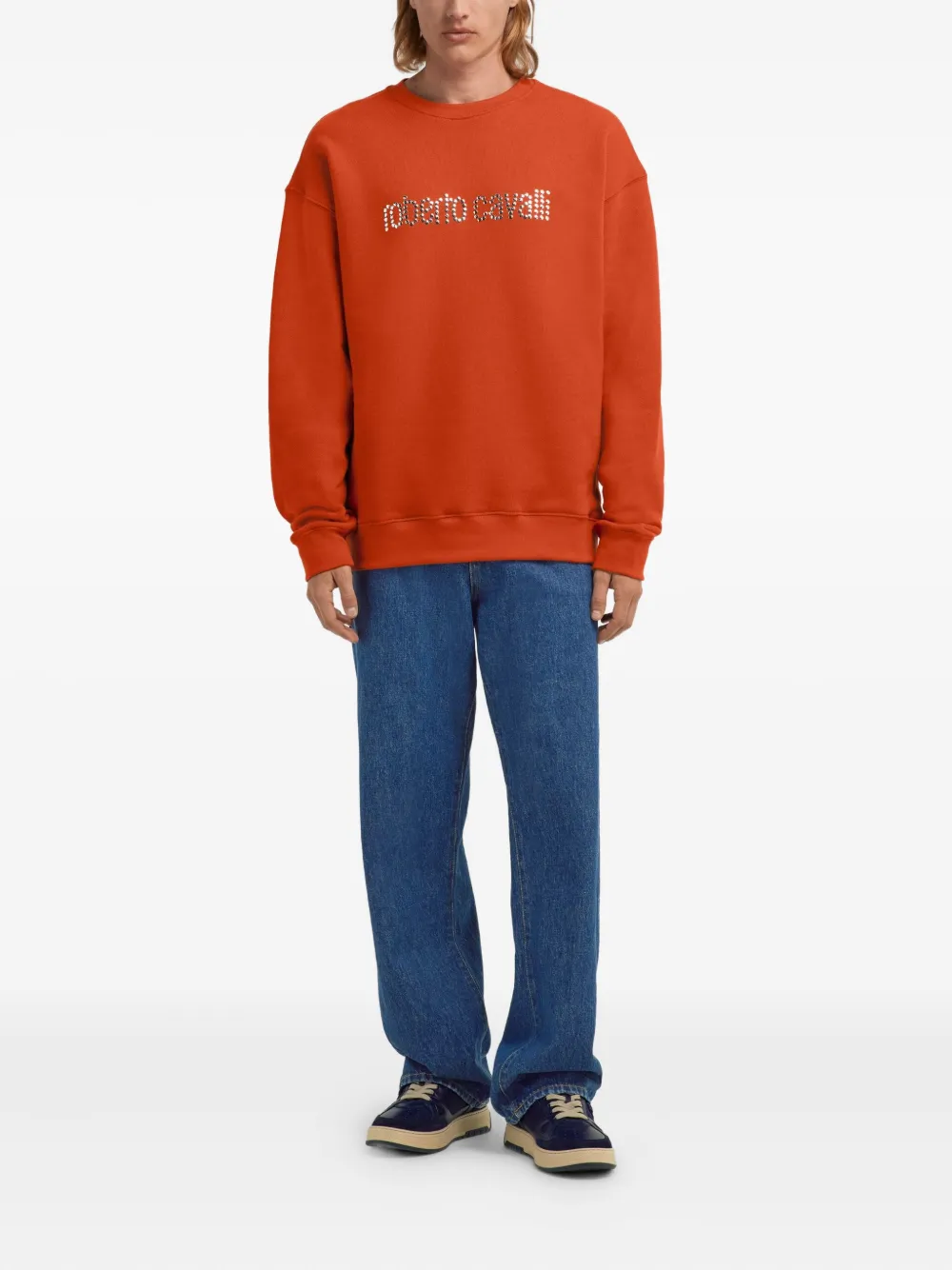 Roberto Cavalli logo-lettering sweatshirt - Oranje