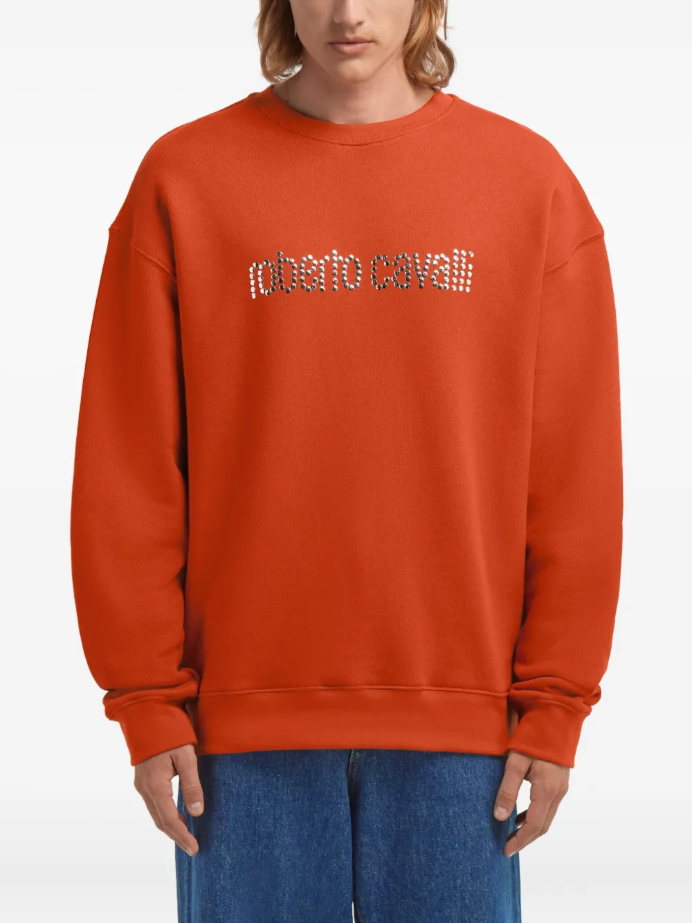 Roberto Cavalli Sweater met logo Oranje