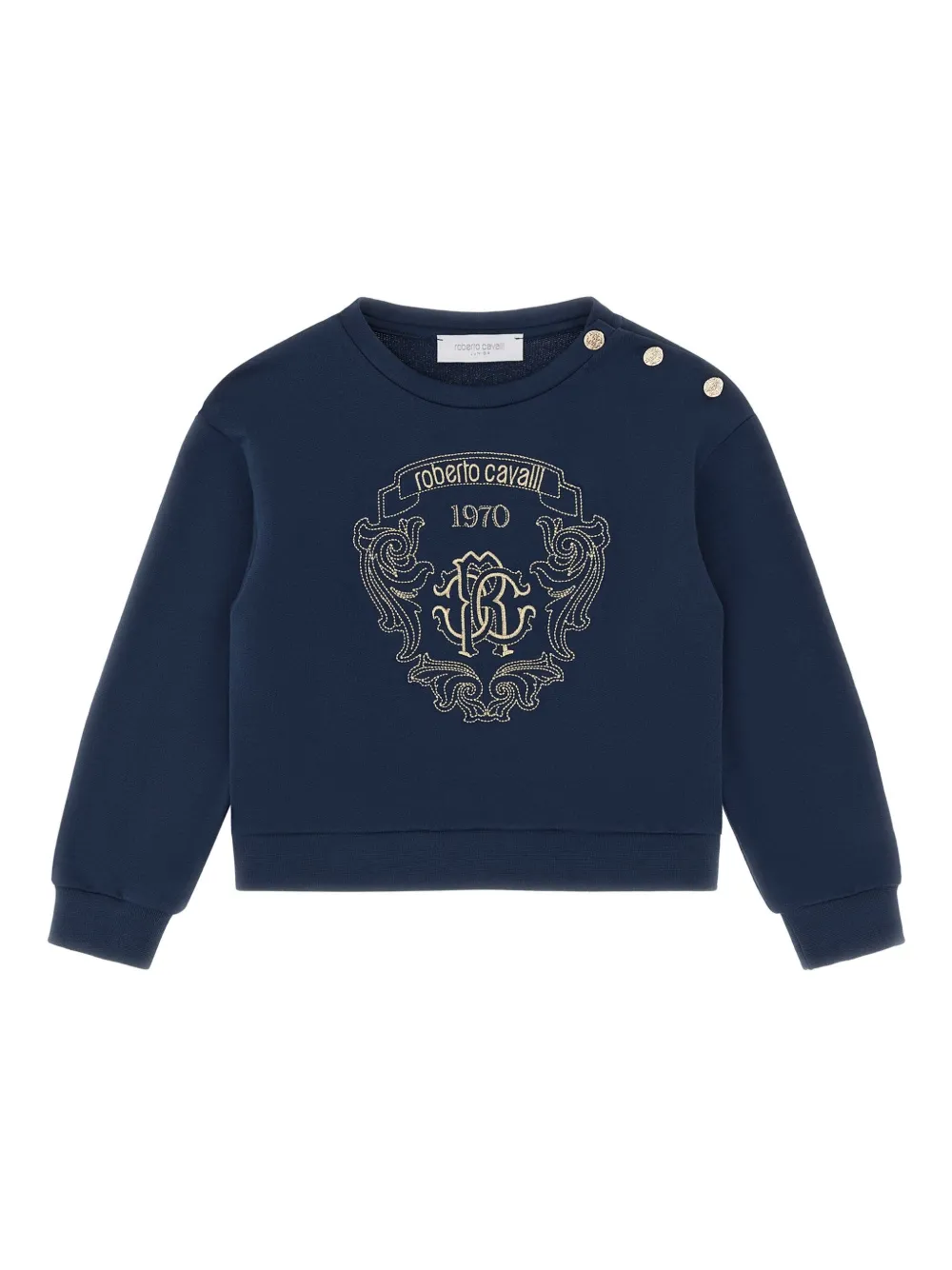 Roberto Cavalli crest button sweatshirt | Blue | Image 1