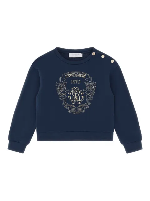 Roberto Cavalli crest button sweatshirt