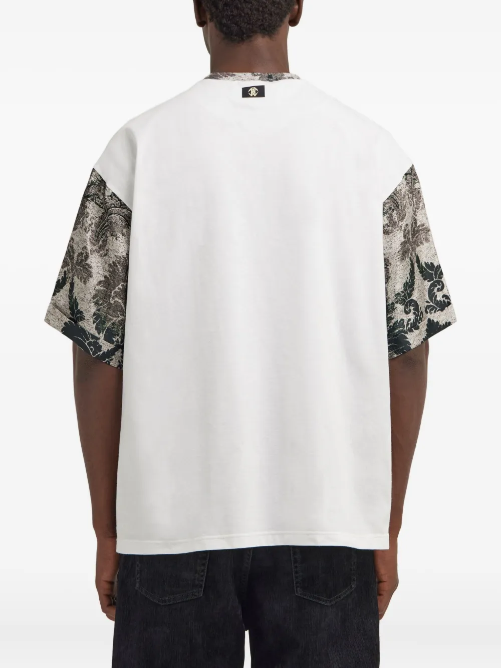 Roberto Cavalli T-shirt met brokaat print Zwart