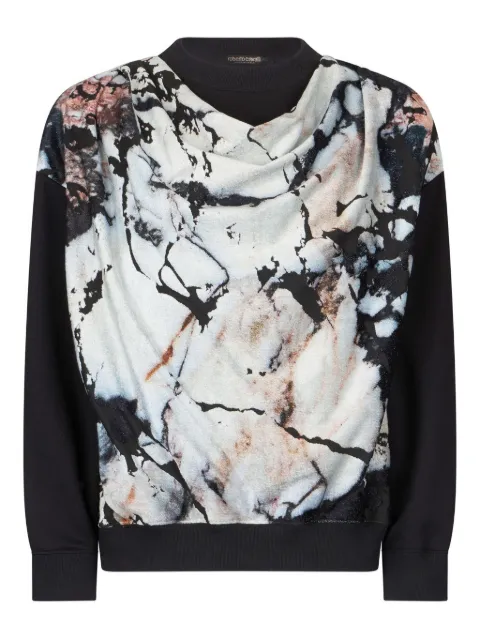 Roberto Cavalli sudadera con estampado jaspeado 