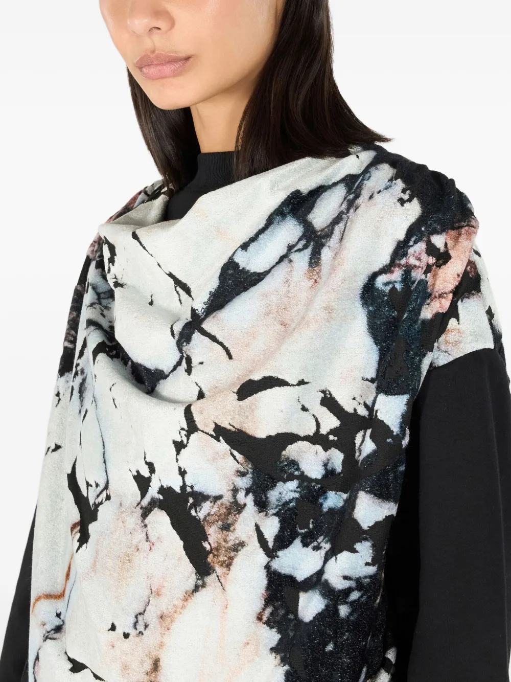 Roberto Cavalli Sweater met marmerprint Zwart