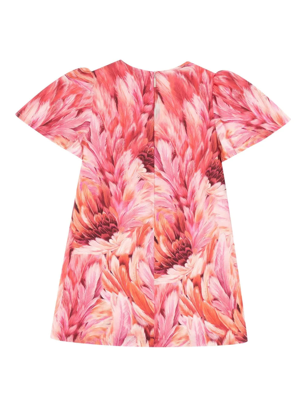 Roberto Cavalli Junior Jurk met verenprint Roze