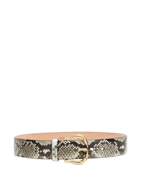 Roberto Cavalli fang buckle snakeskin belt