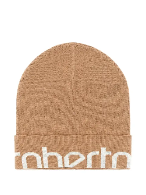 Roberto Cavalli wool-blend logo beanie