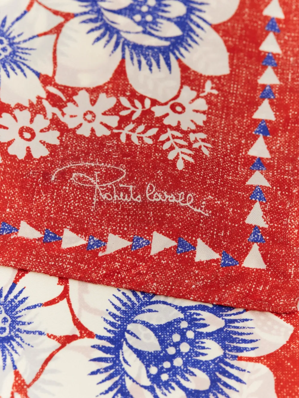 Roberto Cavalli Sjaal met zebraprint en bloemen Rood