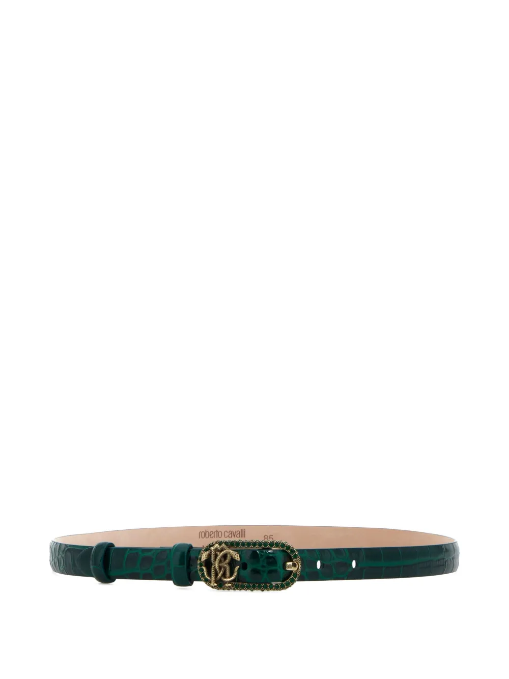 Roberto Cavalli Logo Embellished Belt In Green