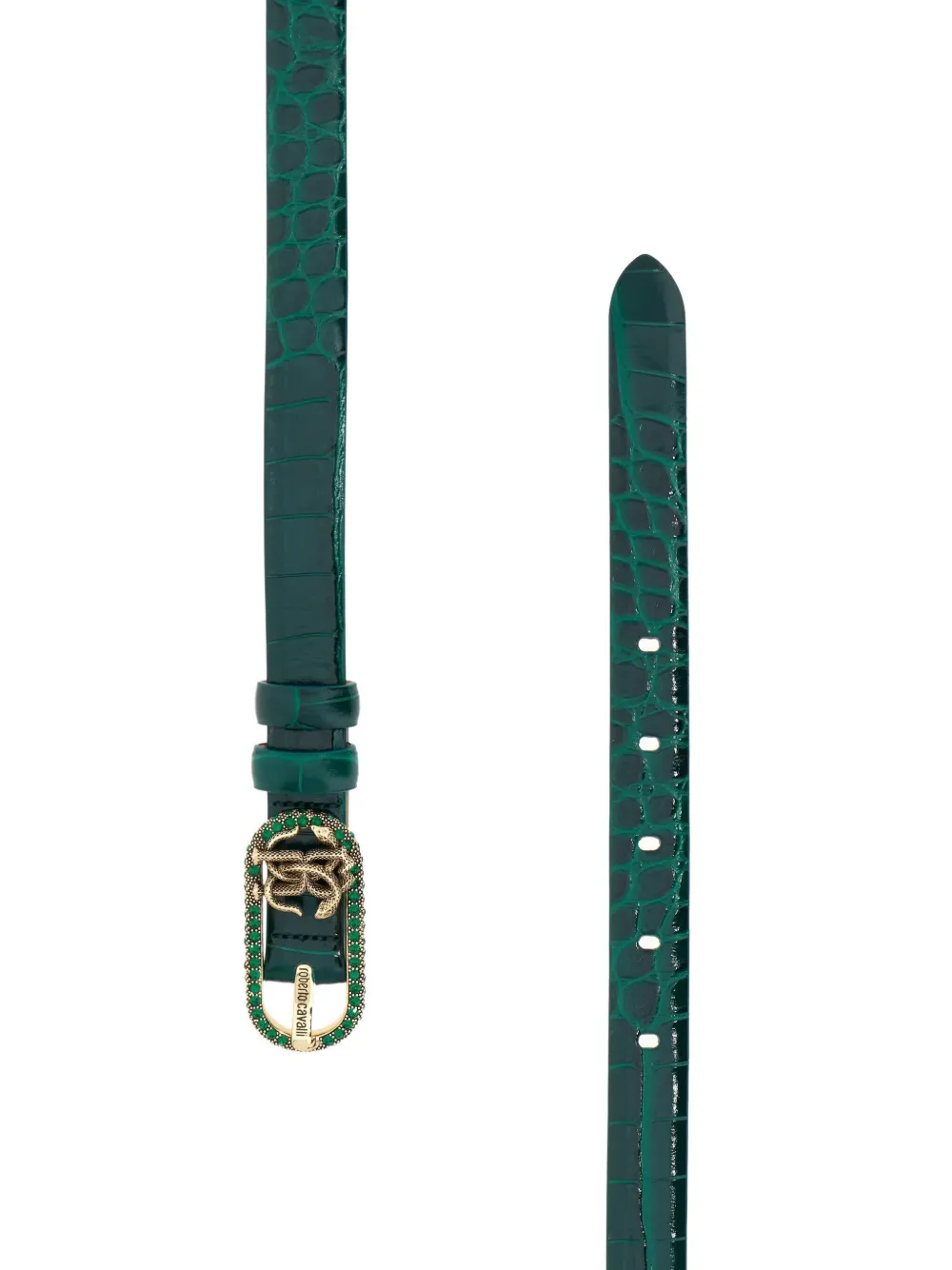 Roberto Cavalli logo embellished belt - Groen