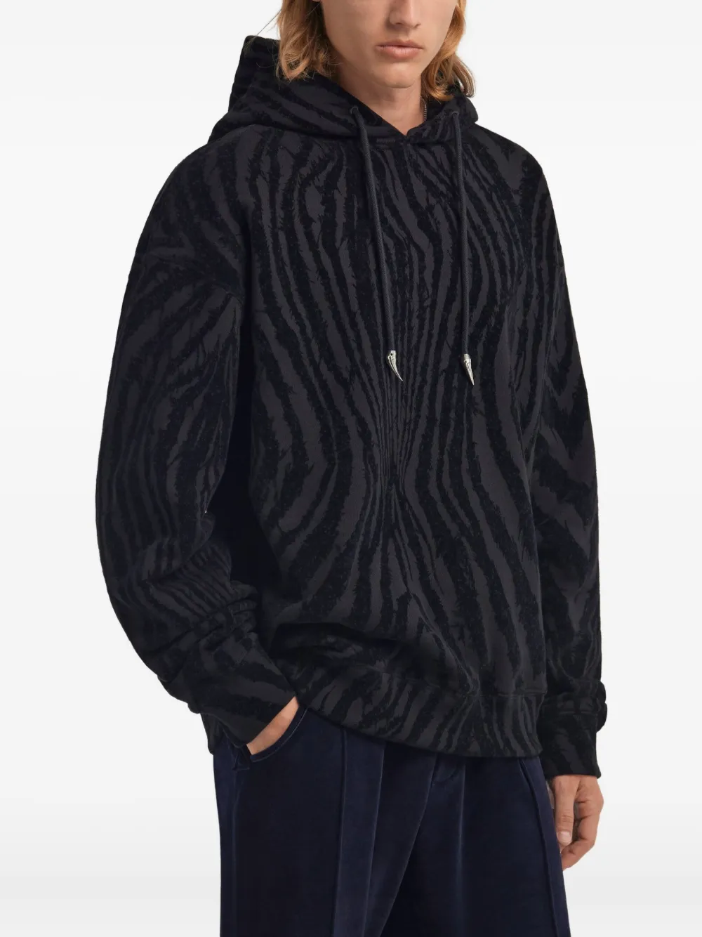 Roberto Cavalli Hoodie met zebraprint Zwart