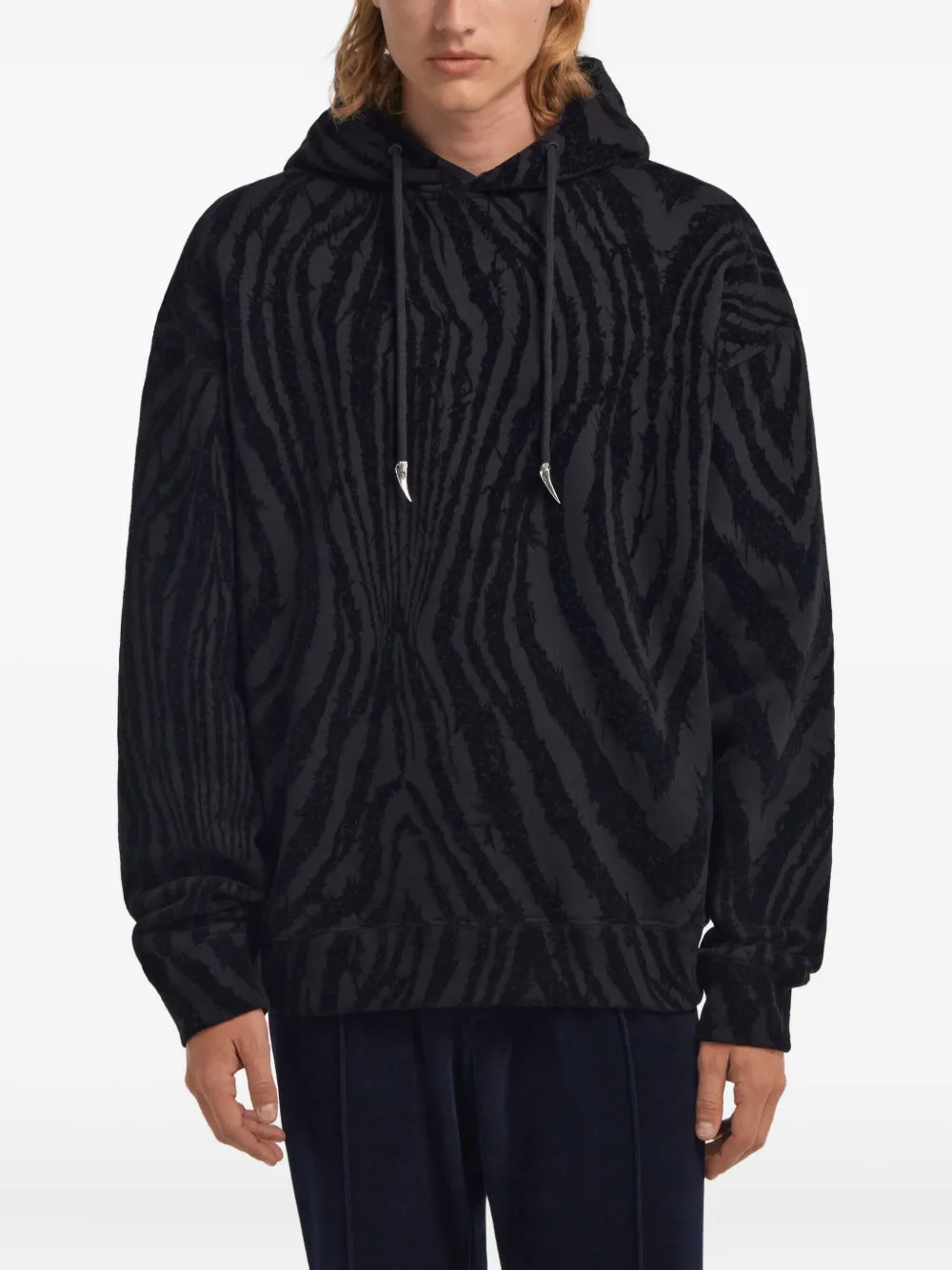 Roberto Cavalli Hoodie met zebraprint Zwart