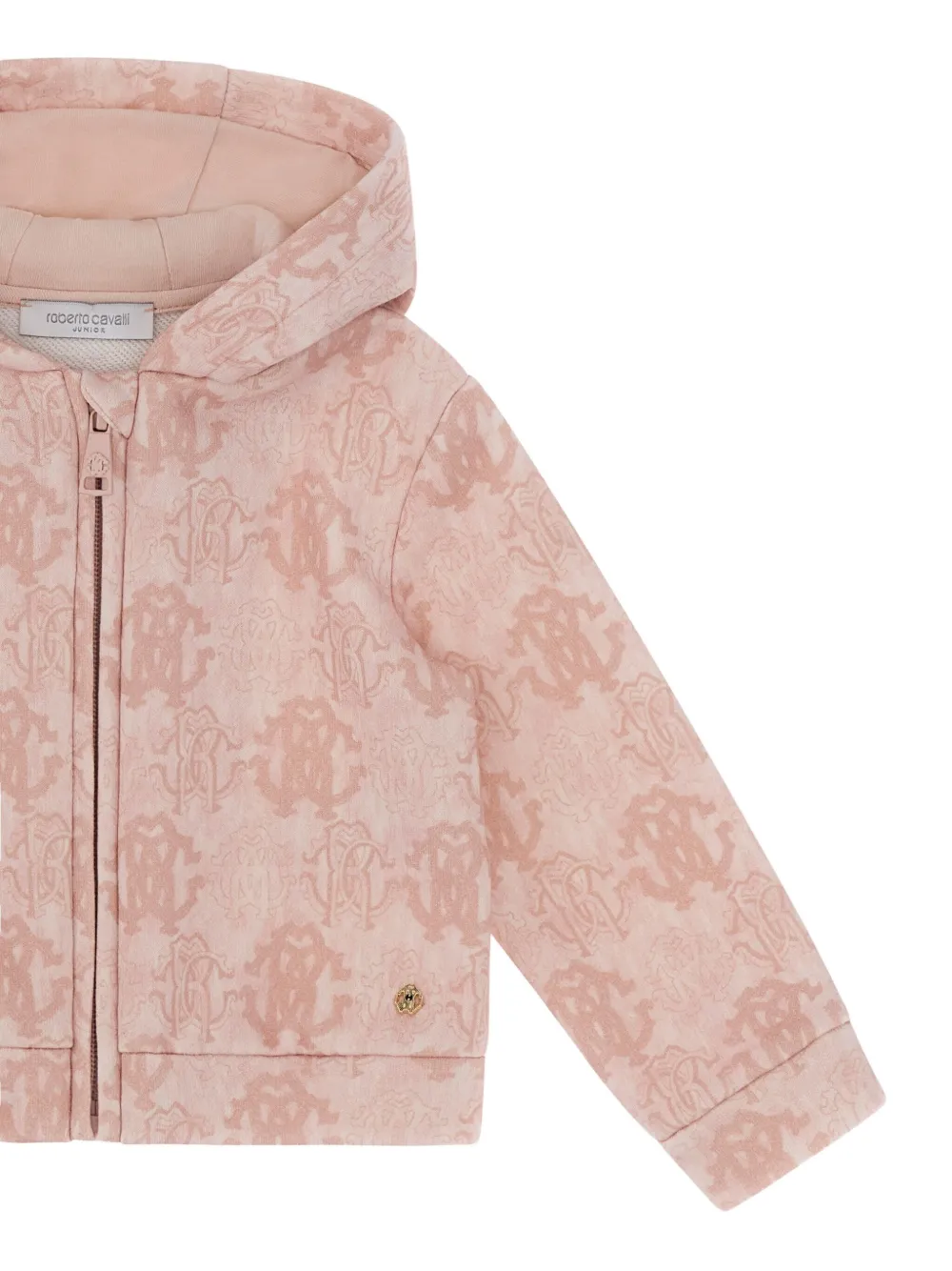 Roberto Cavalli Logo-print Hoodie In Pink