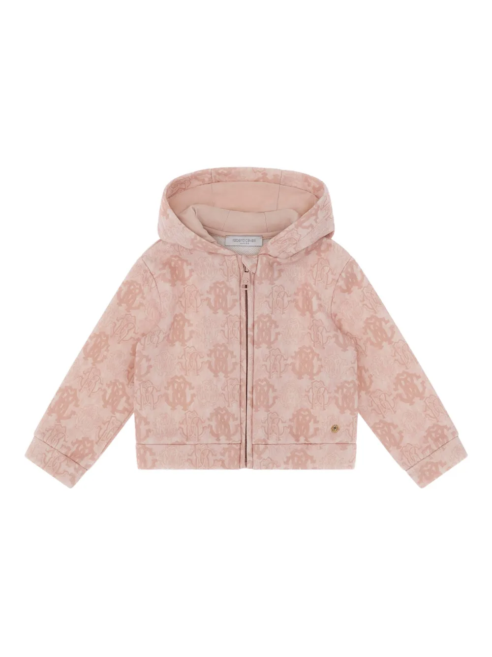 Roberto Cavalli Logo-print Hoodie In Pink