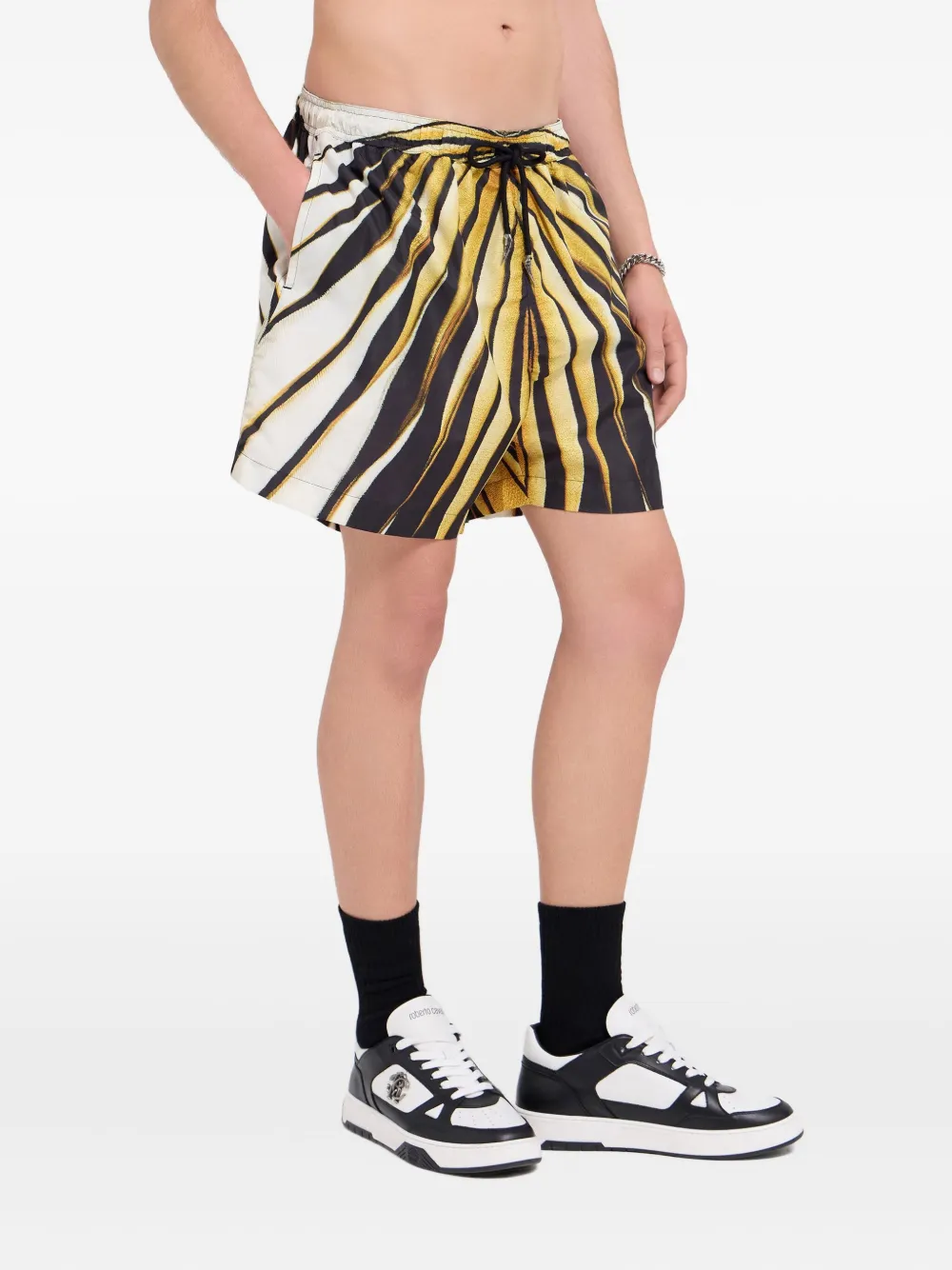 Roberto Cavalli Zwembroek met print Zwart