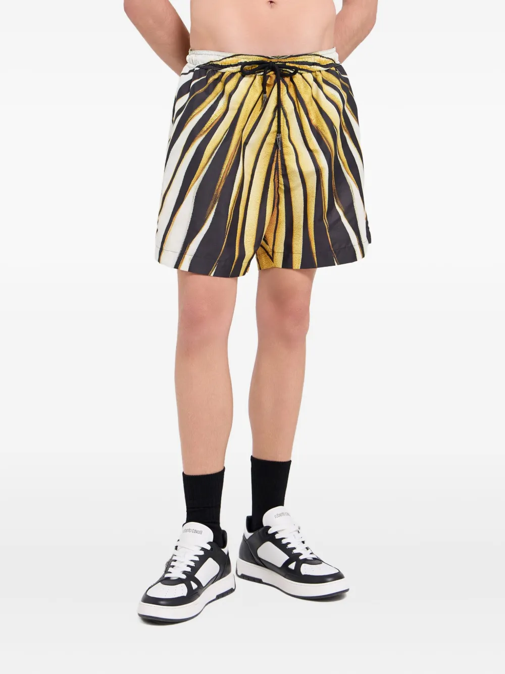 Roberto Cavalli Zwembroek met print Zwart